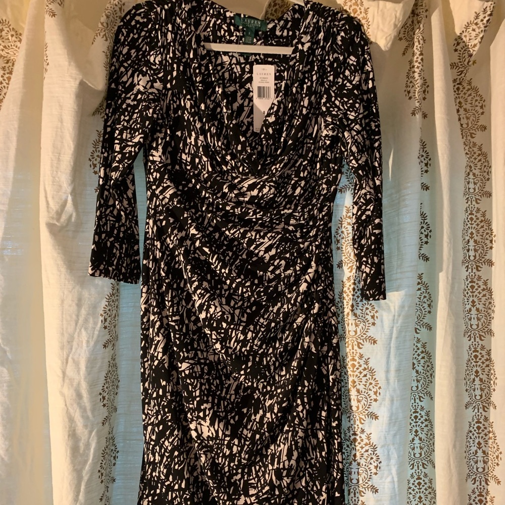 Jersey faux wrap dress
